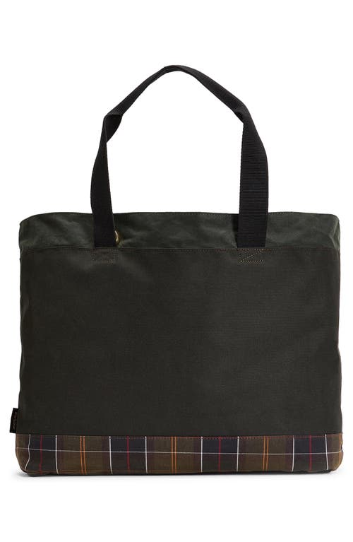 Barbour Field Water Resistant Waxed Cotton Tote