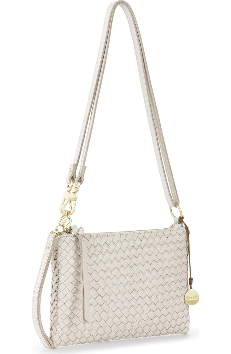 The Sak Vita Hand Woven Leather Crossbody Wristlet, Alternate, color, Stone Woven