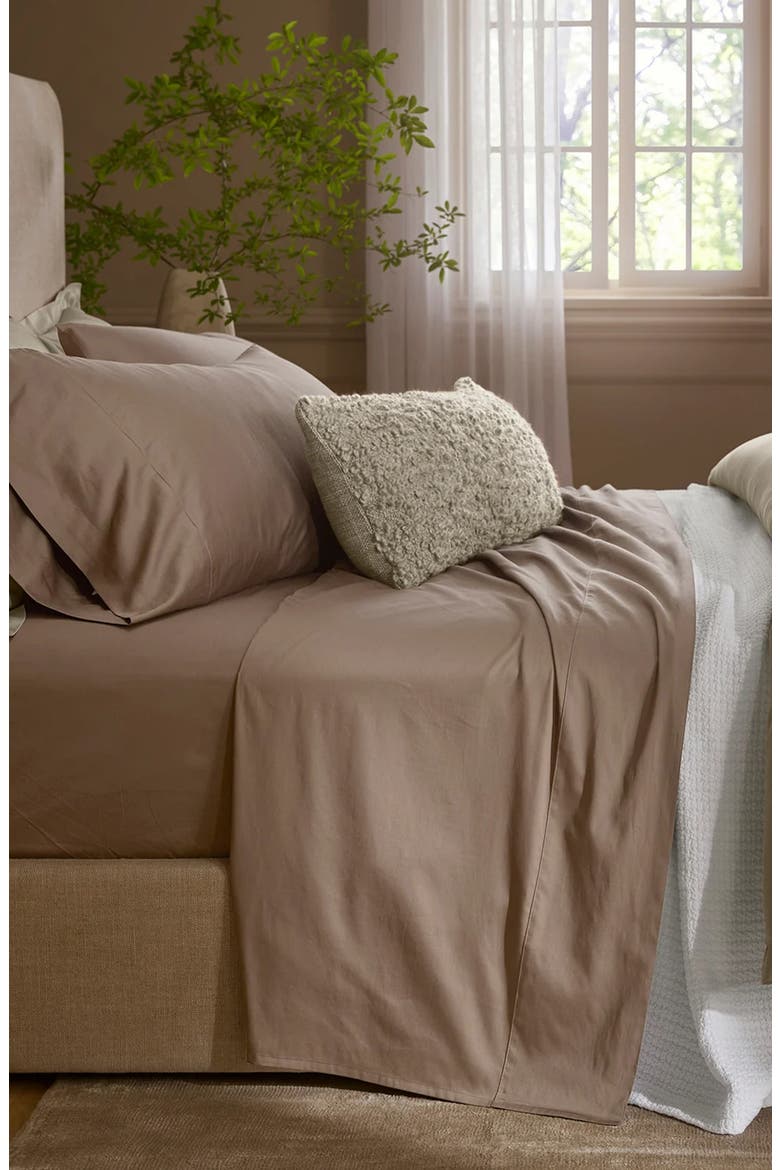 Signature Hemmed Sheet Set, Alternate, color, WALNUT