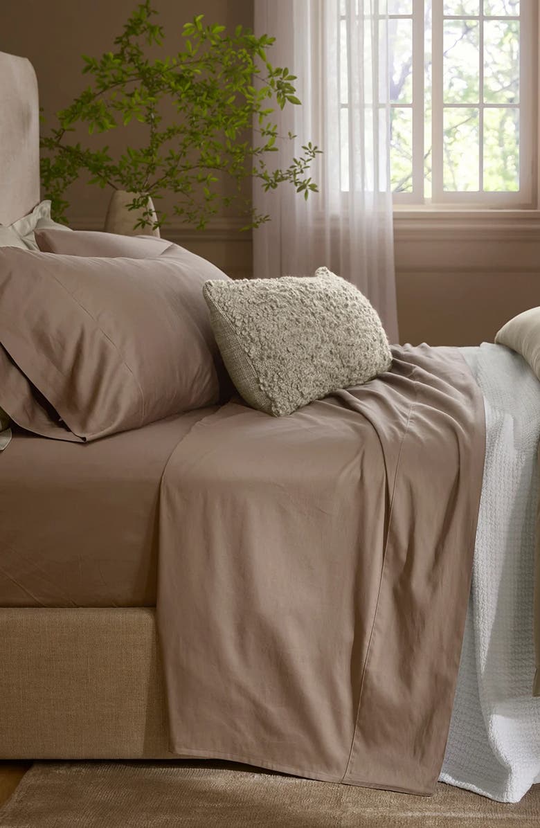 Boll & Branch Signature Hemmed Sheet Set, Alternate, color, Walnut