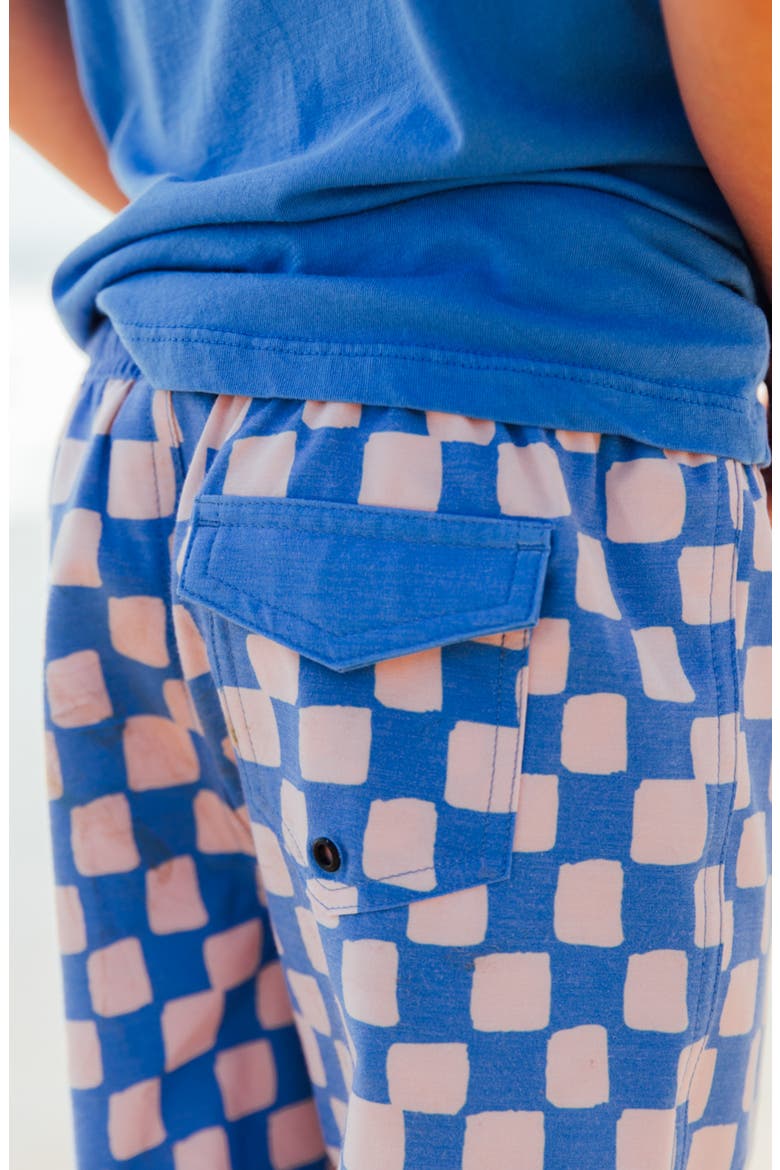 Kids' Classic Checkerboard Board Shorts, Alternate, color, MARINA BLUE
