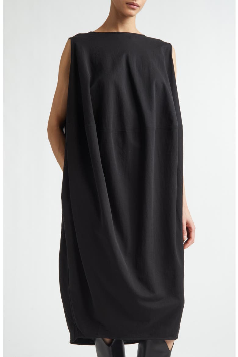 Cocoon Midi Dress, Alternate, color, BLACK
