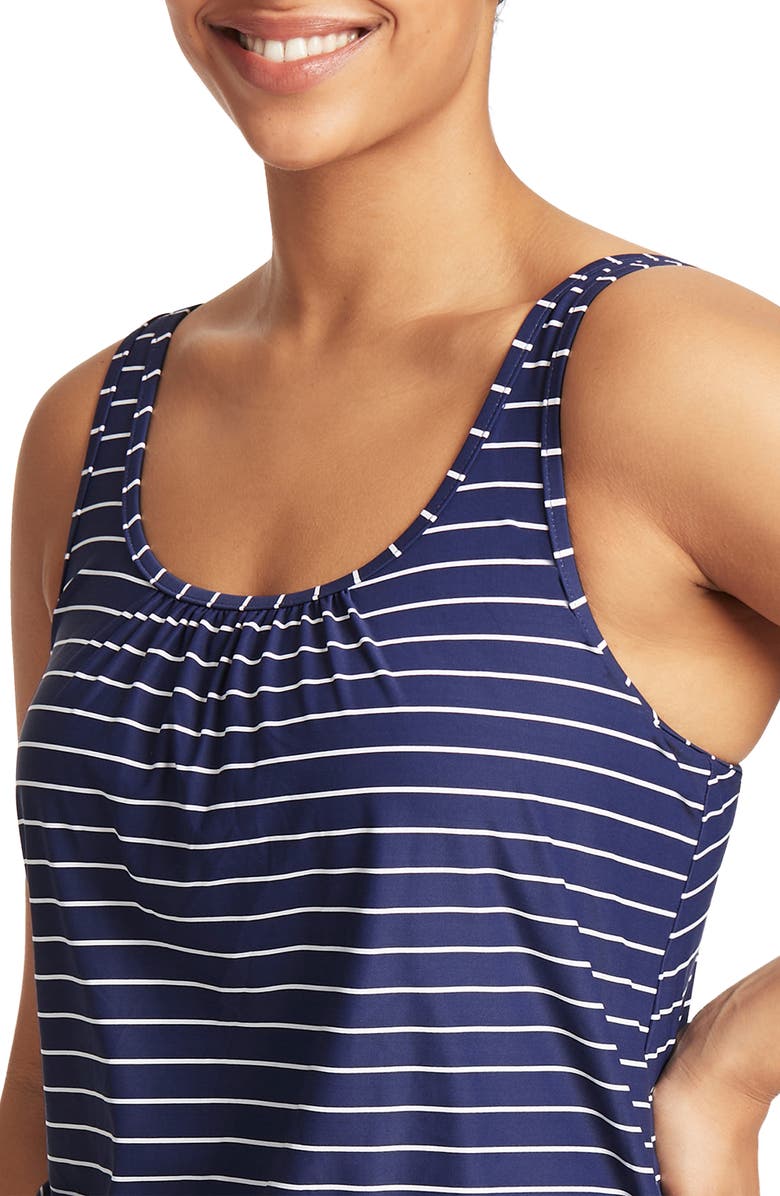 Sea Level Blouson Multifit Tankini Top, Alternate, color, Navy