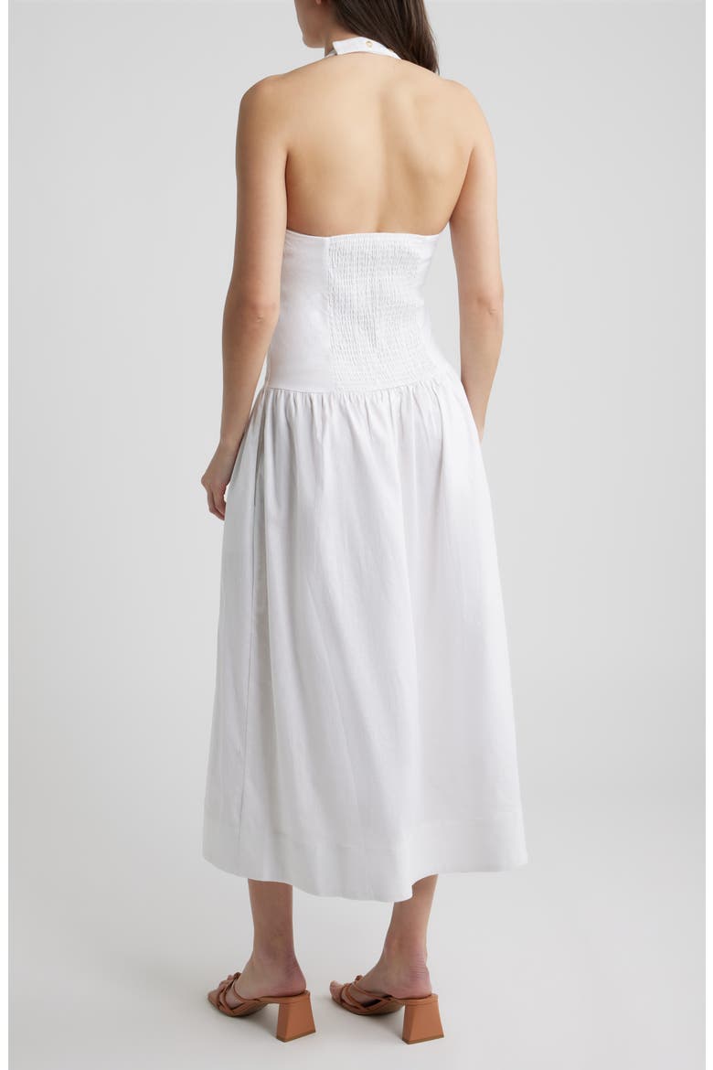 Linen Blend Halter Maxi Dress, Alternate, color, BRIGHT WHITE