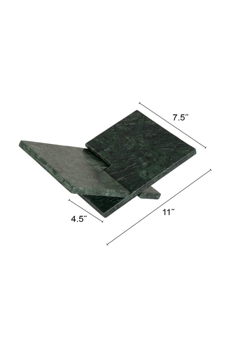 Decorative Marble Book Holder, Sage Green, Alternate, color, Green