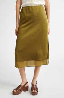 Vince Layered Slit Maxi Skirt