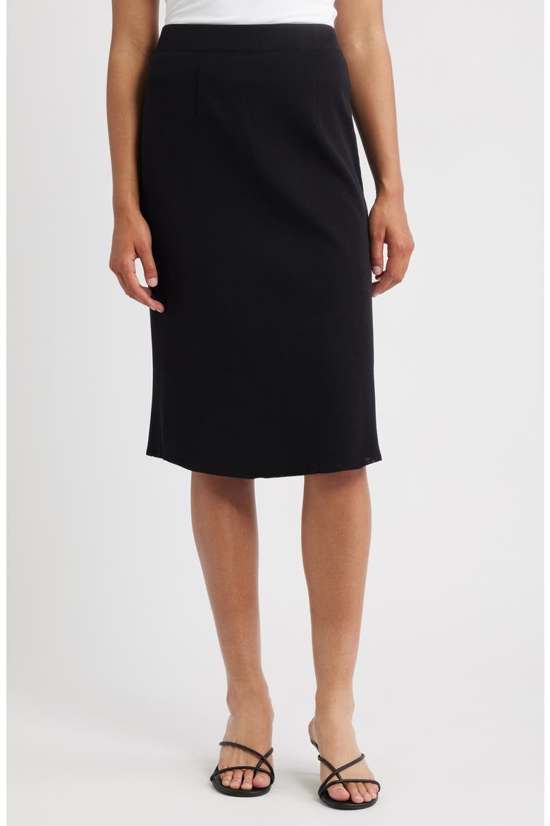 Straight Knit Skirt, Main, color, BLACK