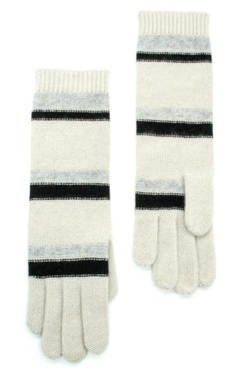 PORTOLANO PORTOLANO STRIPE CASHMERE LONG GLOVES