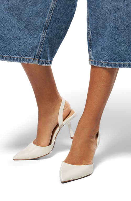 Aldo Brusanti Pointed Toe Slingback Pump In White