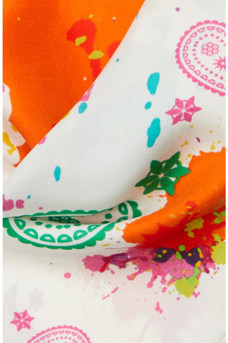Spill on Silk Scarf, Alternate, color, WHITE MULTICOLOR