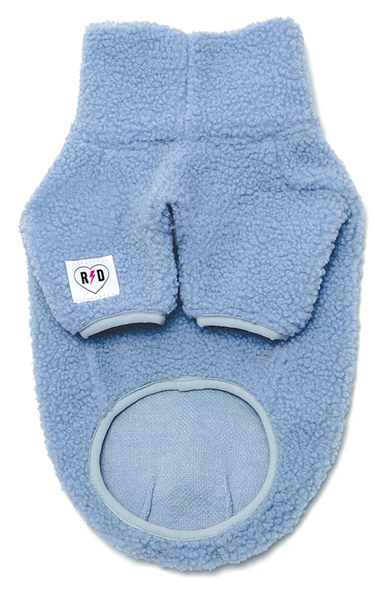 REBEL DAWG Boho Faux Shearling Pullover Dog Sweater, Alternate, color, Light Blue