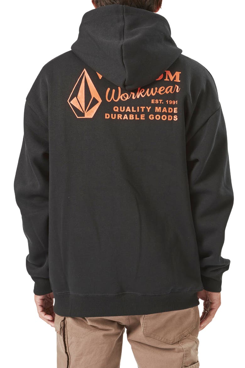 Workwear Logo Graphic Hoodie, Alternate, color, BLACK