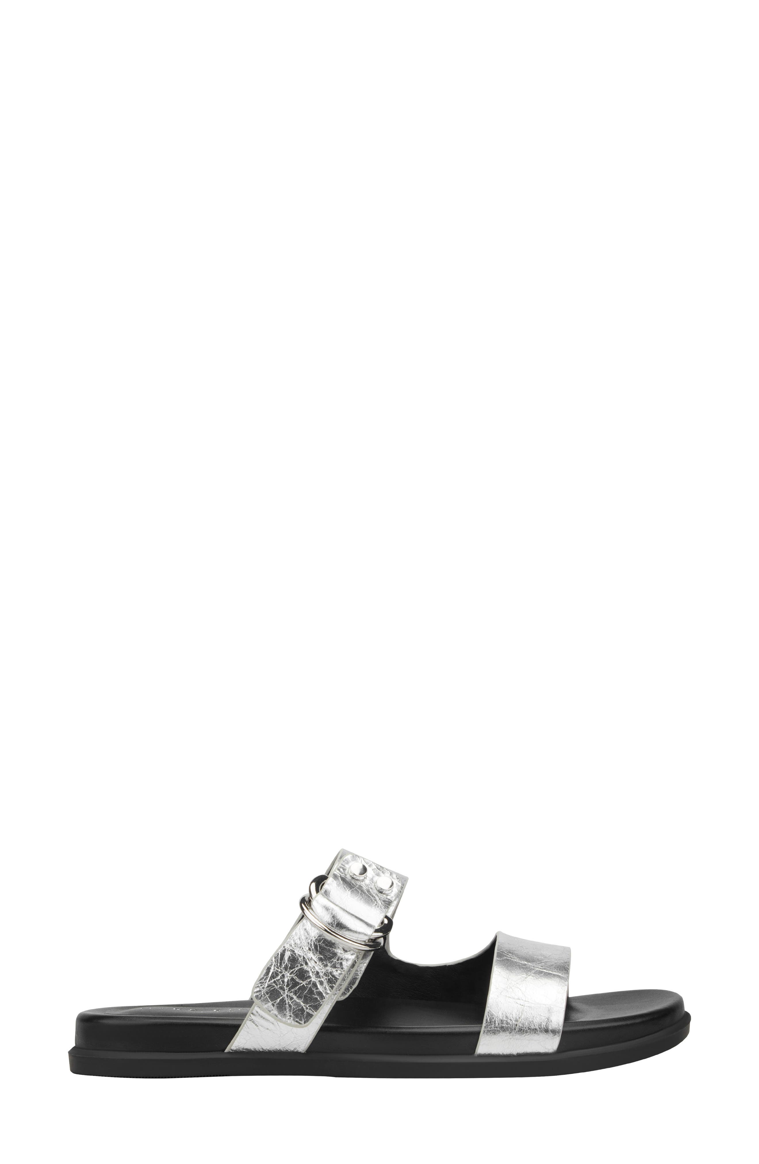 Gia Slide Sandal, Alternate, color, METALLIC SILVER