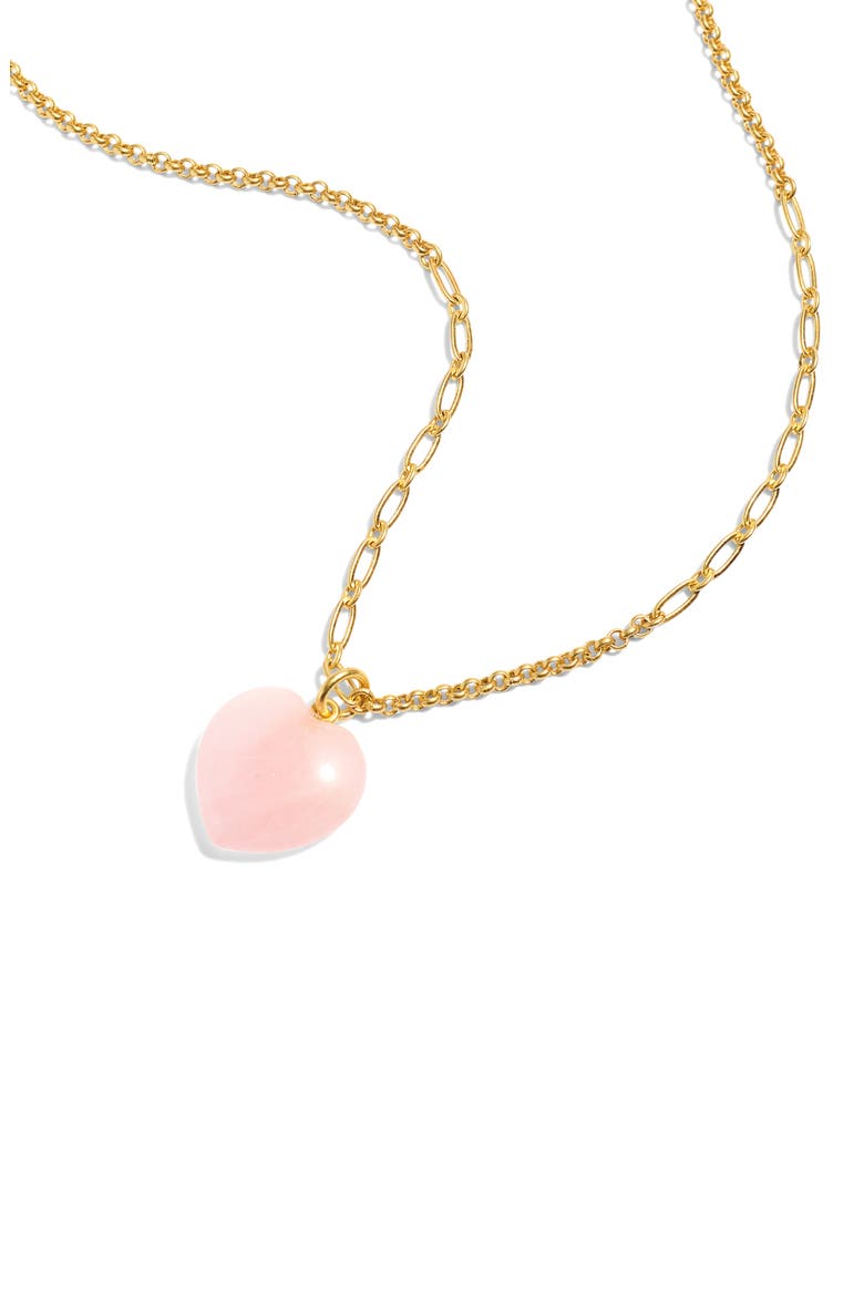 Mixed Chain Link Heart Pendant Necklace, Main, color, VINTAGE GOLD