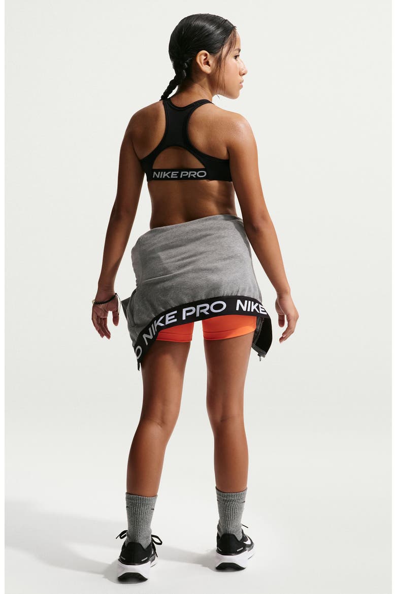 Kids' Pro Swoosh Racerback Sports Bra, Alternate, color, BLACK/ BLACK/ WHITE