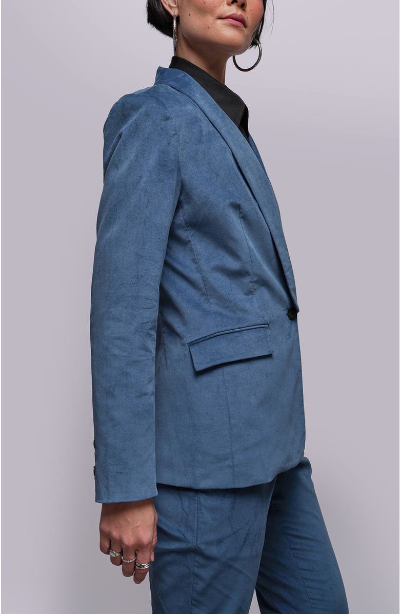 WILDFANG The Empower Velveteen Tux Blazer, Alternate, color, Oxford Blue