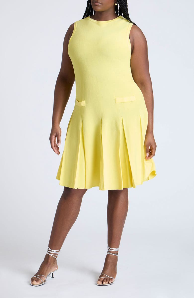 ELOQUII Sleeveless Tennis Sweater Dress, Main, color, 