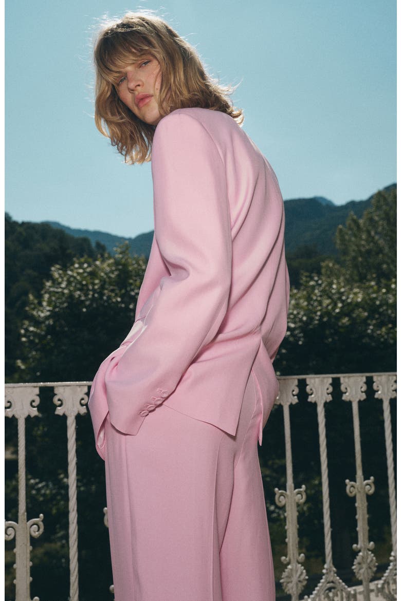 Double Breasted Suit Blazer, Alternate, color, PINK