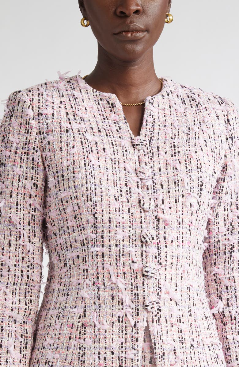 ST. JOHN Eyelash Tweed Jacket, Alternate, color, Rose Quartz Multi