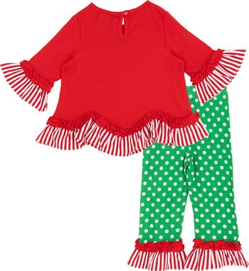 Christmas Tree Appliqué Top & Leggings Set