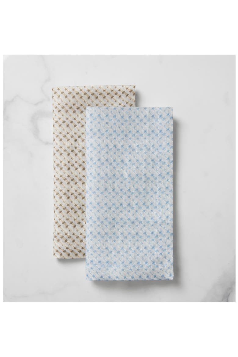 Abruzzo Set of 4 Linen Dinner Napkins, Alternate, color, BLUE