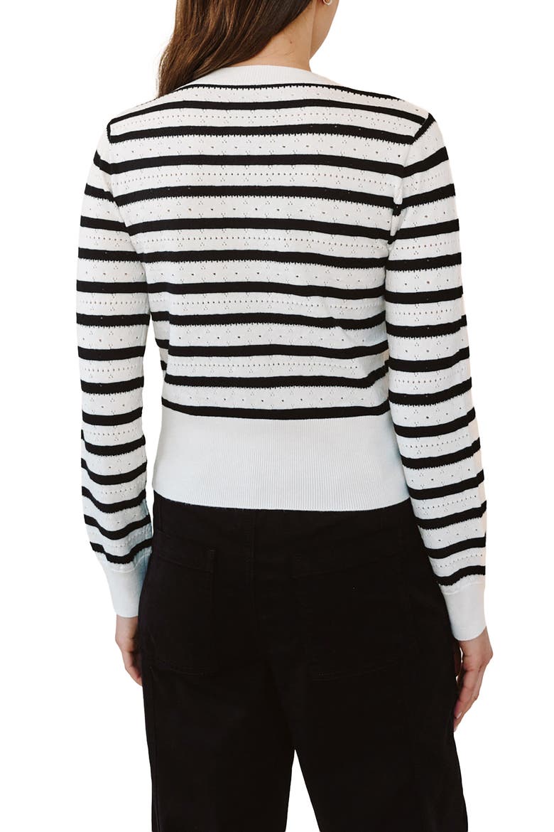 Fitted Stripe Cardigan, Alternate, color, CHERIE STRIPE