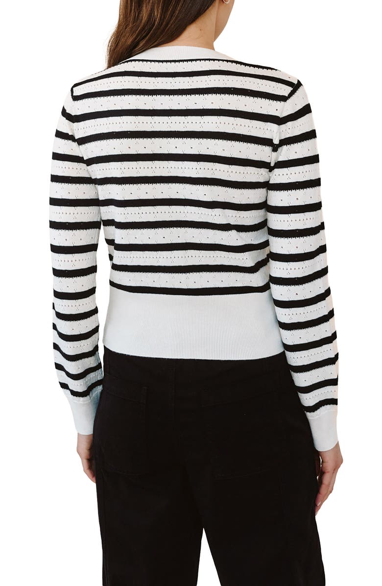 Bella Dahl Fitted Stripe Cardigan, Alternate, color, Cherie Stripe