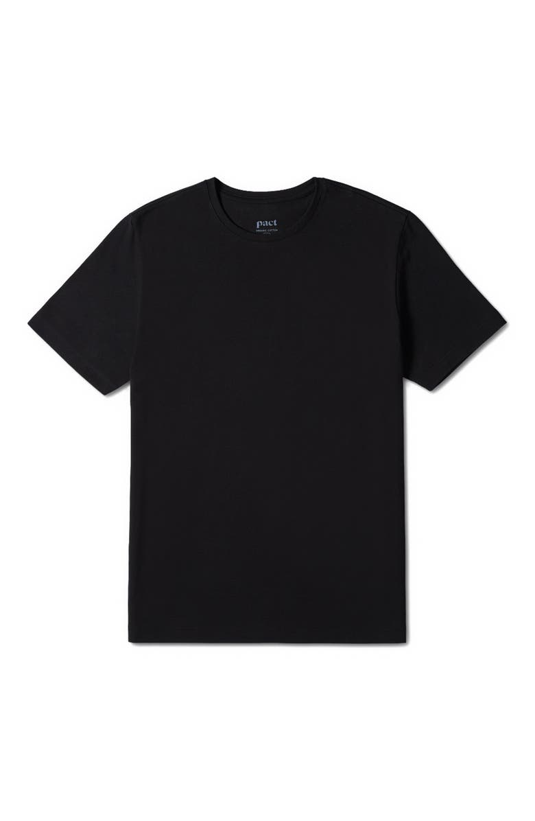 Pact Luxe Essential Classic Fit Crewneck Tee Made With Organic Cotton, Alternate, color, Black