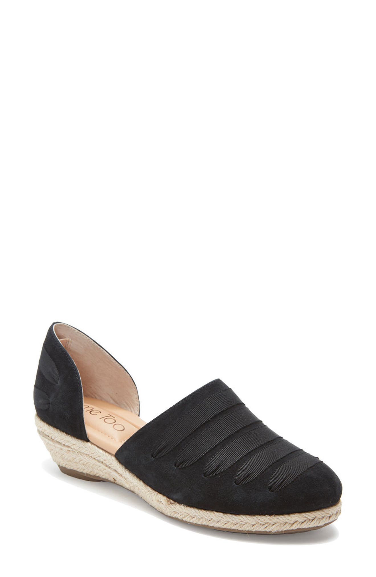 Netta Espadrille Wedge, Main, color, BLACK SUEDE