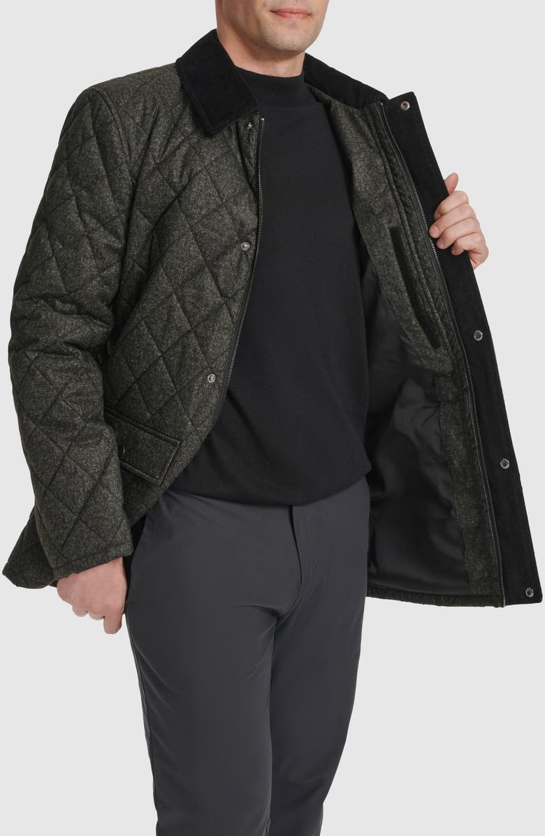 Cole Haan Signature Quilted Barn Jacket, Alternate, color, Charcoal