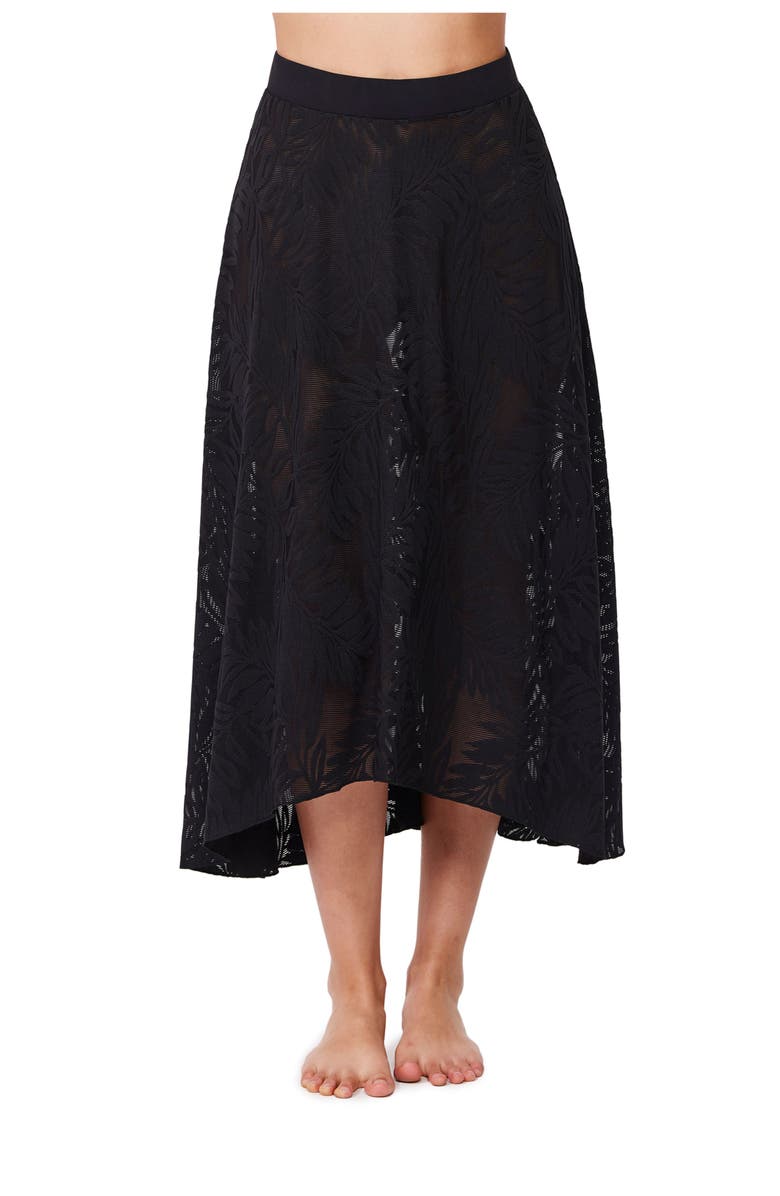 Profile by Gottex Skyfall Textured High Low Skirt Cover-Up, Alternate, color, Skyfall-Black