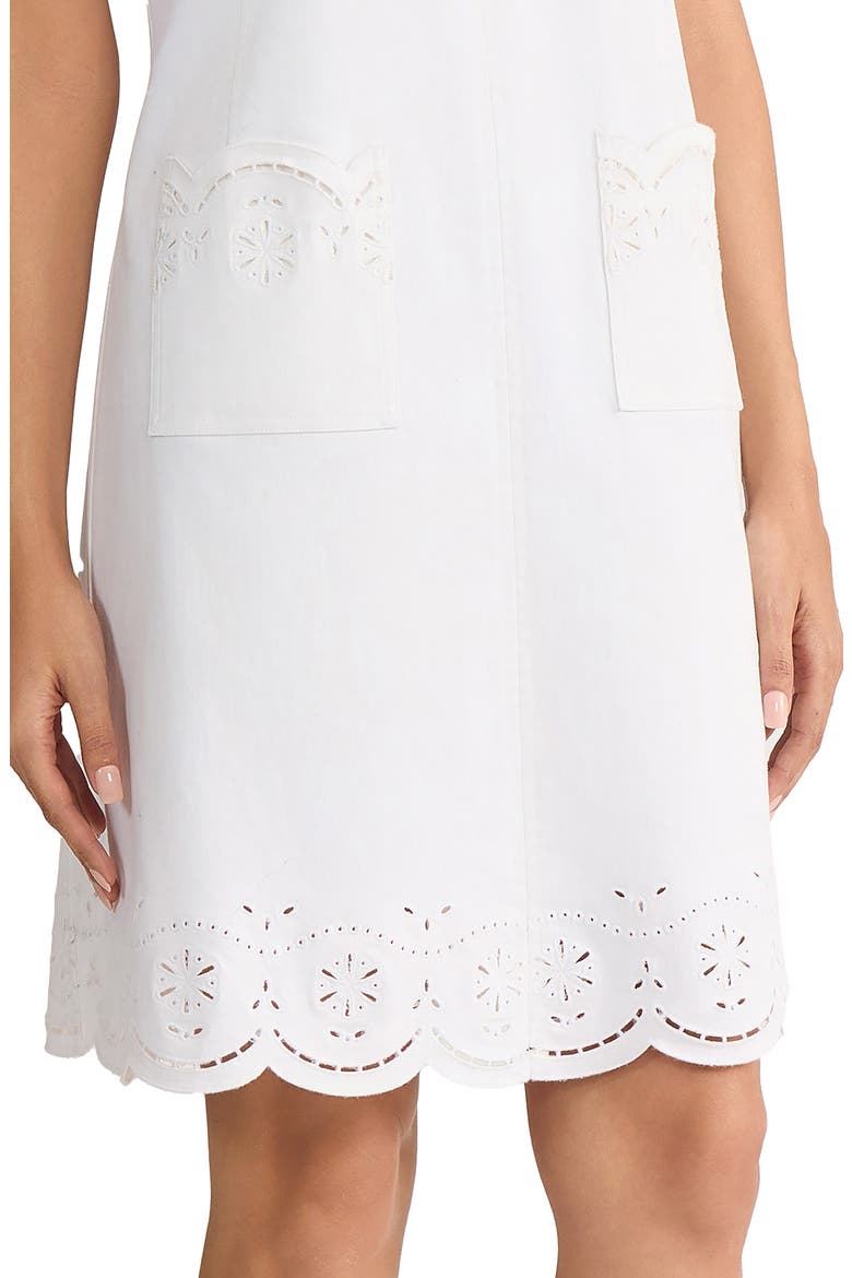 Eyelet Embroidery Sleeveless Minidress, Alternate, color, SOFT WHITE