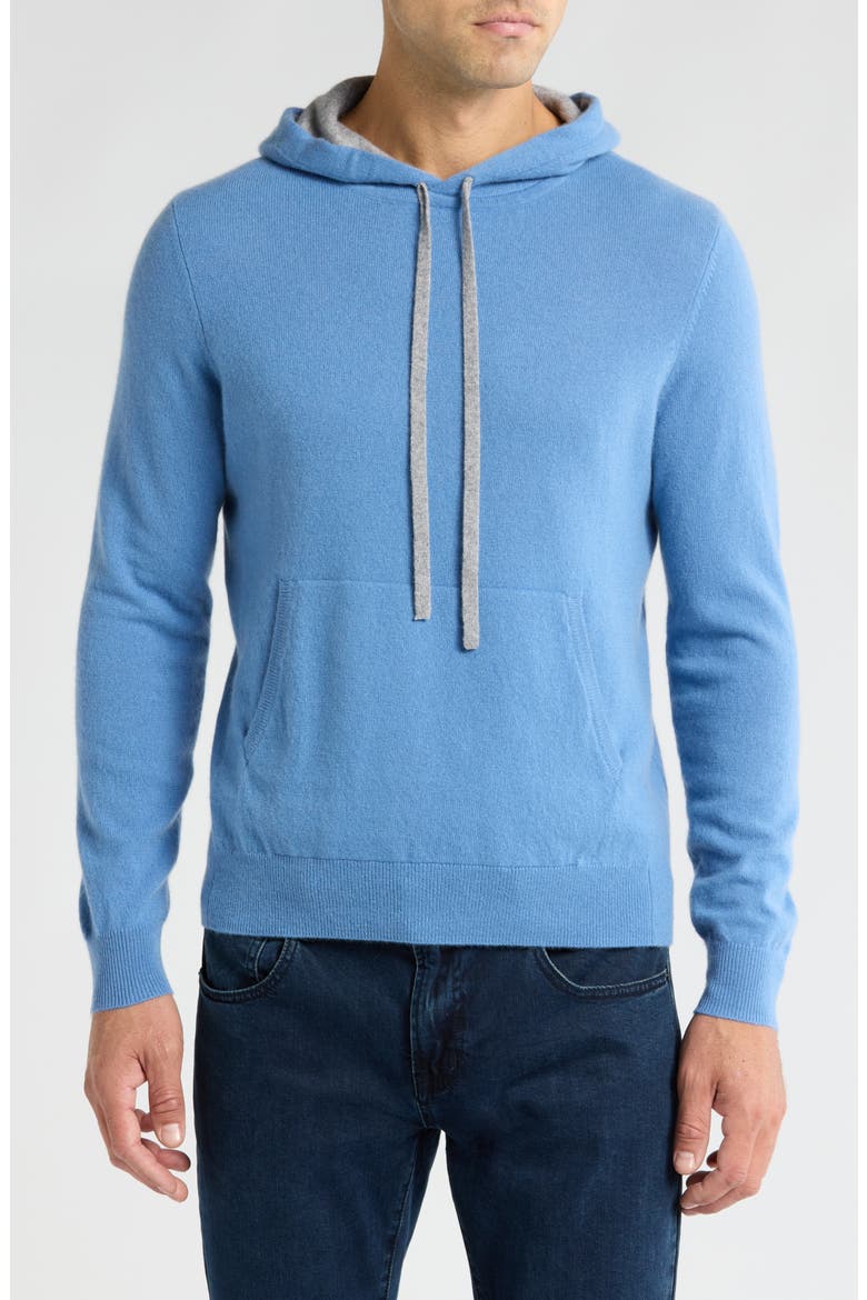 Relaxed Cashmere Hooded Sweater, Main, color, LBLU