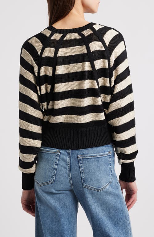 Frame Stripe Raglan Sleeve Crewneck Sweater In Multi