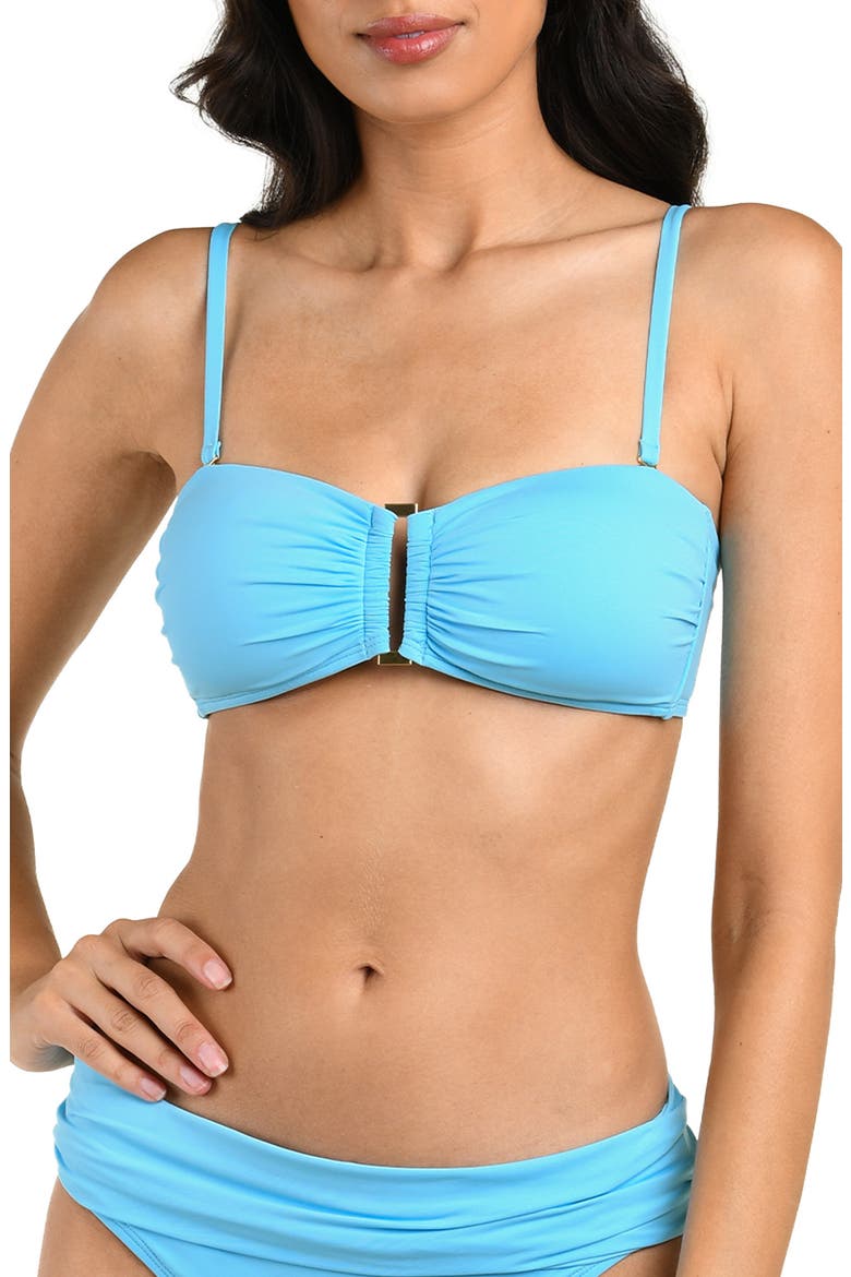 Island Goddess Bandeau Bikini Top, Main, color, SKY