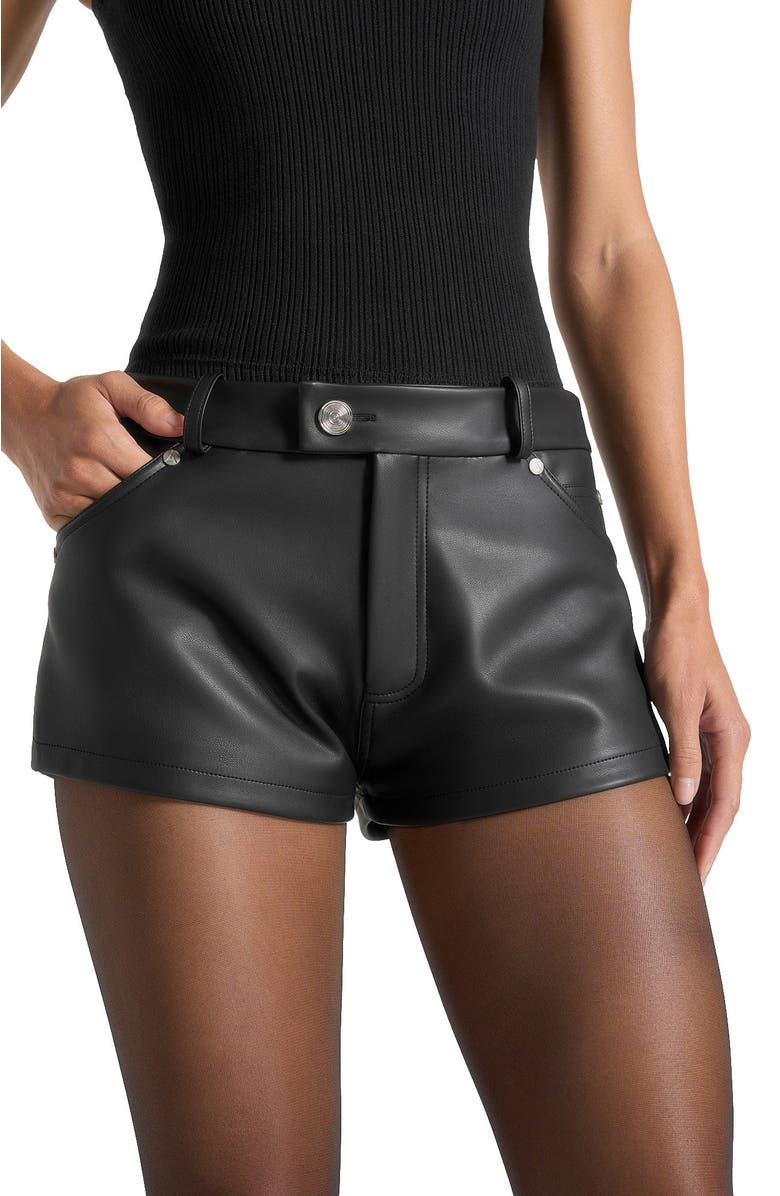 Manière De Voir Samia Mini Shorts, Alternate, color, Black