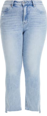 Bayeas Daisy High Waist Raw Edge Crop Straight Leg Jeans