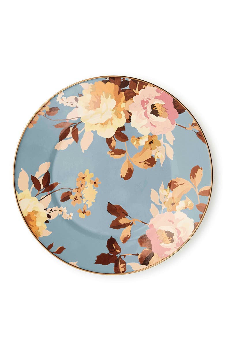 Wild Rose Slate Enameled Steel Dinner Plate, Alternate, color, BLUE