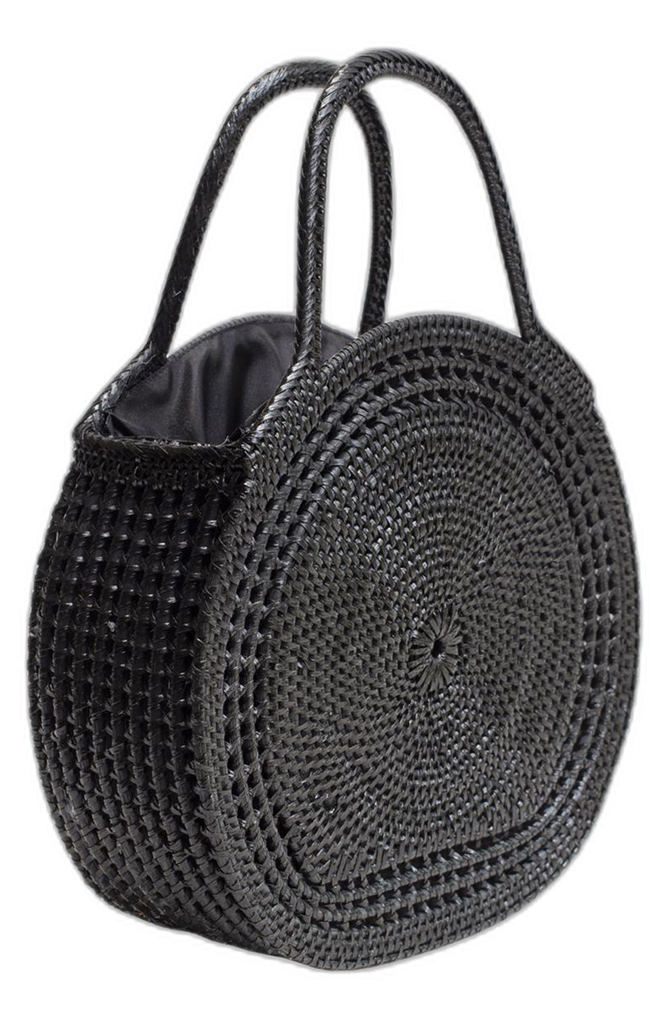 Jelavu Sidney Rattan Satchel, Alternate, color, Black
