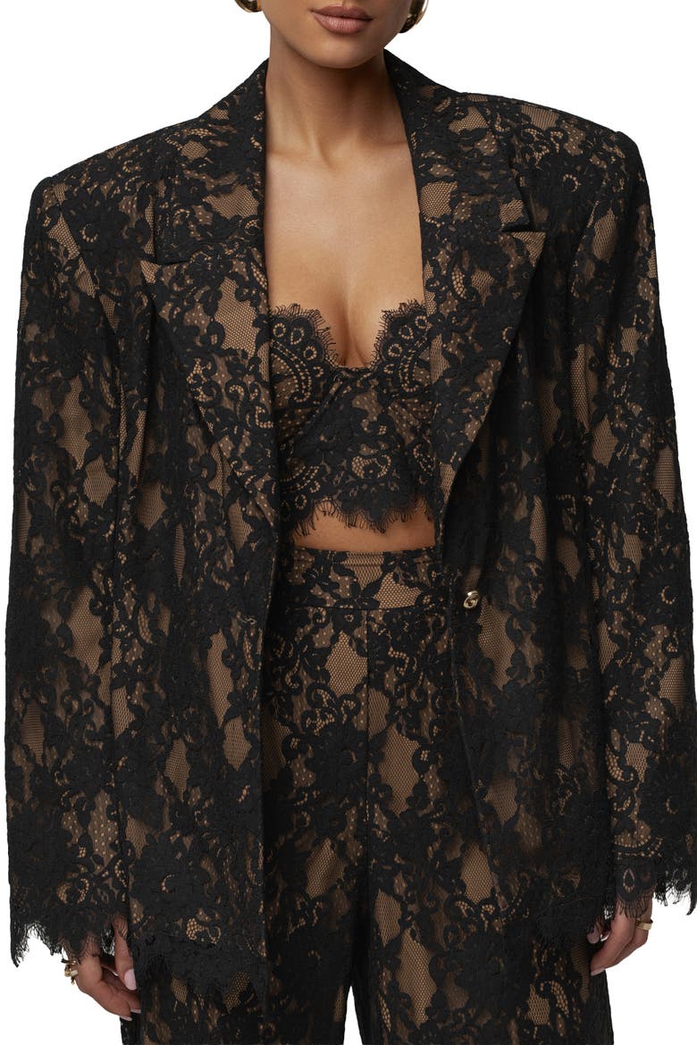 Lace And Desire Blazer, Main, color, Black