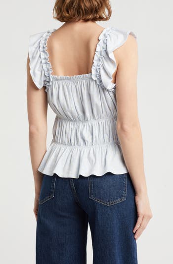 Smocked Cotton Tank Top