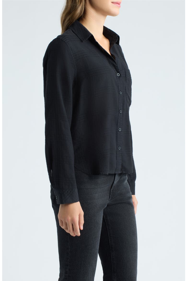 One-Pocket Button-Down Shirt, Alternate, color, BLACK