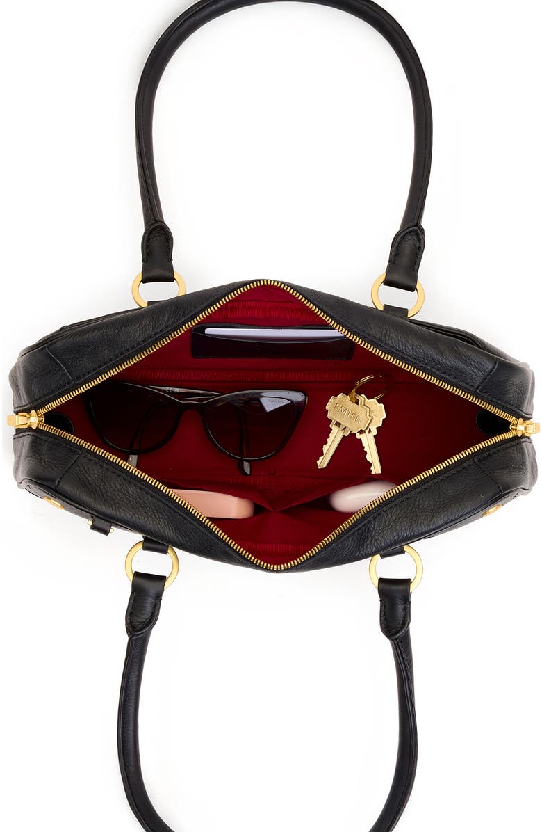 HAMMITT Small Meredith Leather Shoulder Bag, Alternate, color, Black/ Brushed Gold