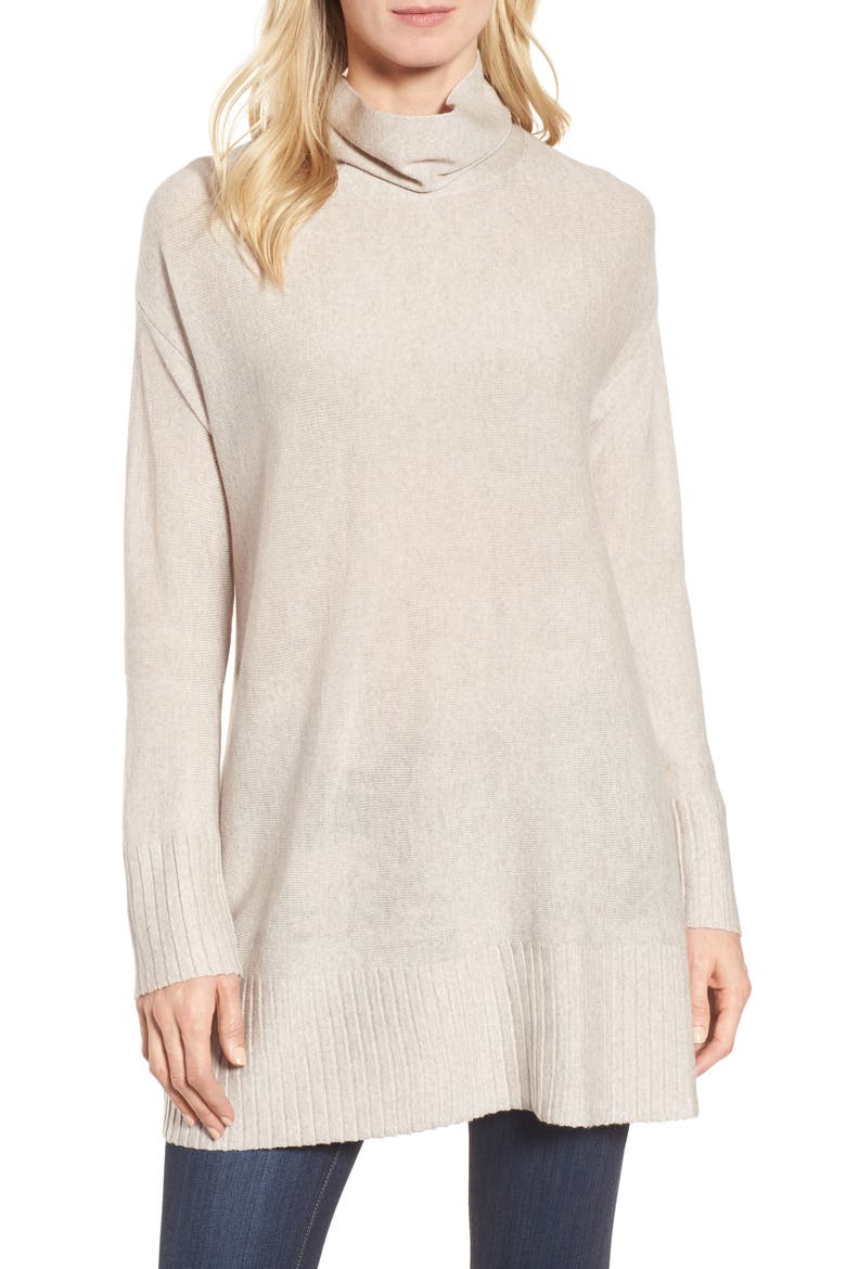 Merino Wool Tunic Sweater, Main, color, MAPLE OAT