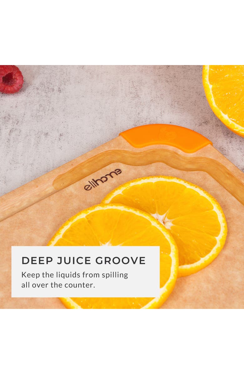 Eli Home Premium Series 2 Pieces Cutting Board Set - Non Slip & Color Code, Alternate, color, Brown