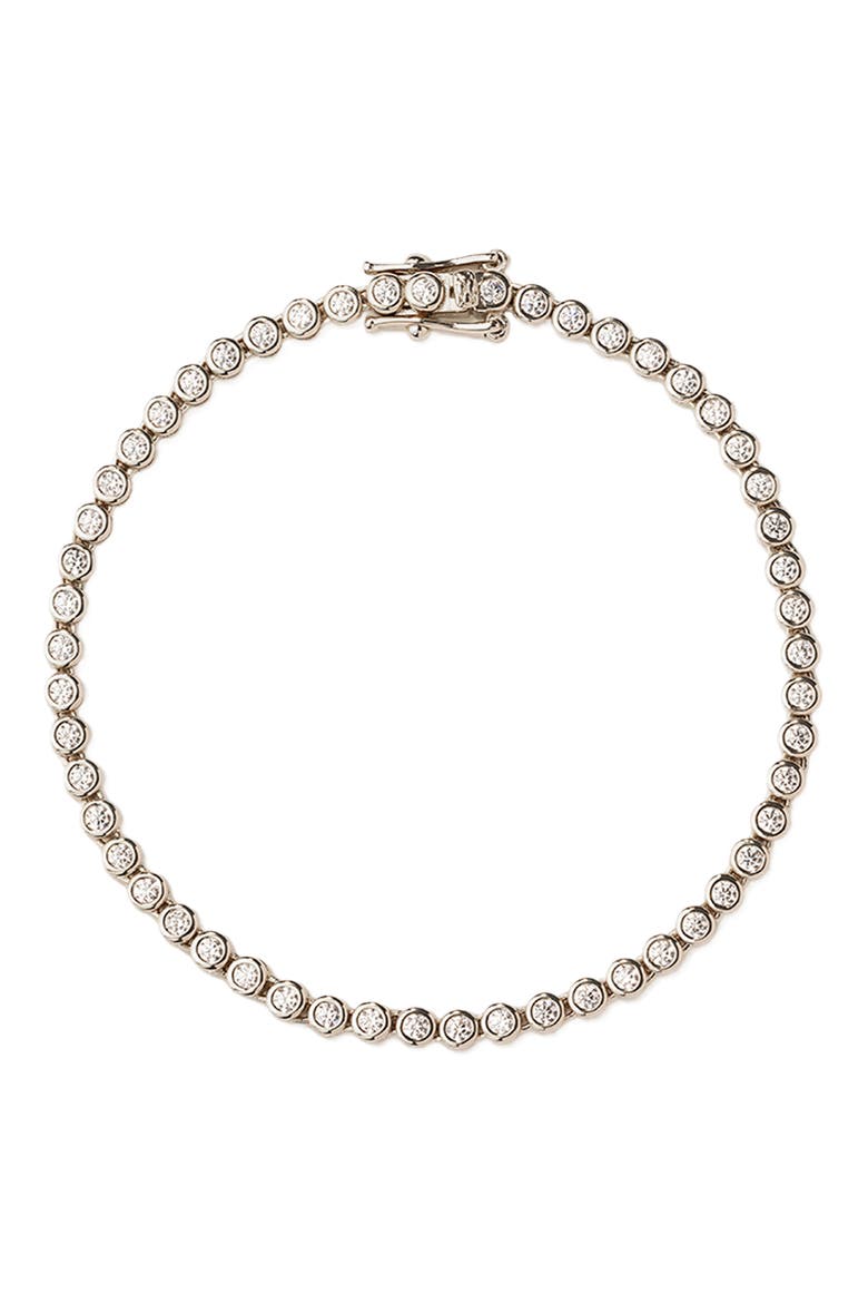 Poppy Cubic Zirconia Tennis Bracelet, Main, color, SILVER
