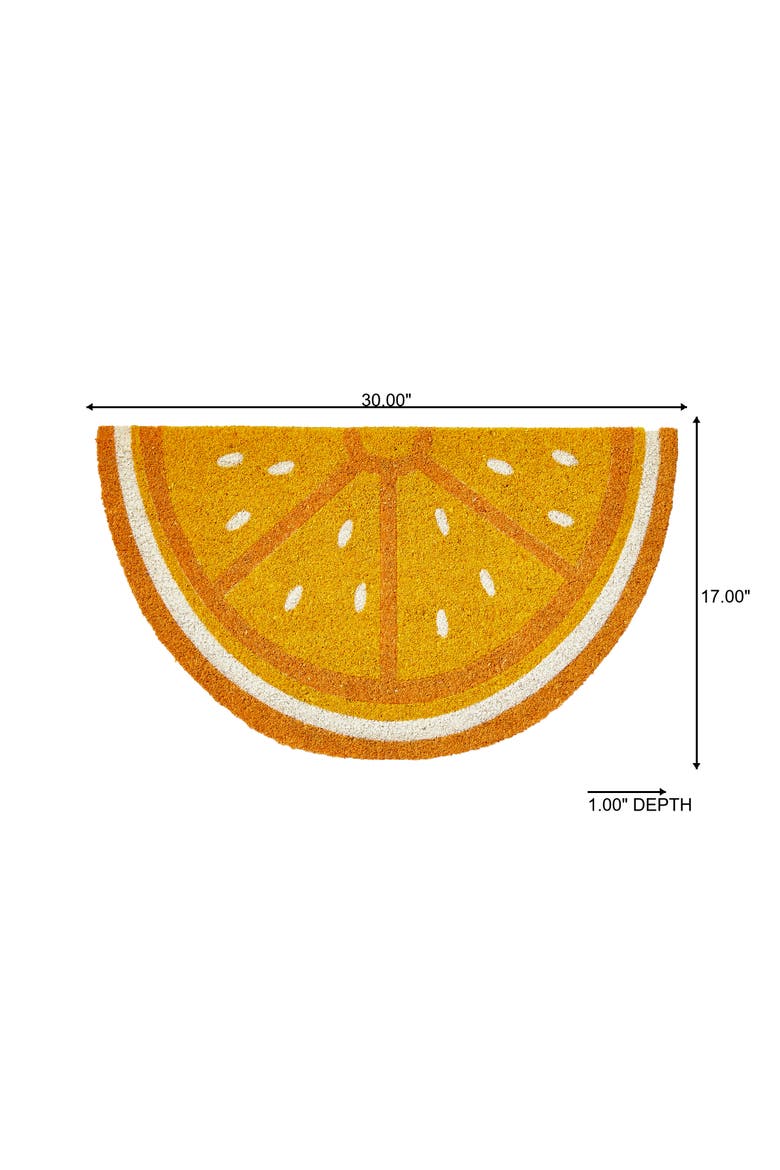 Citrus Slice Non-Slip Coir Mat Multi Coir Summer, Alternate, color, Orange