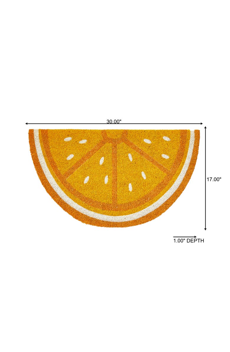 tag Citrus Slice Non-Slip Coir Mat Multi Coir Summer, Alternate, color, Orange