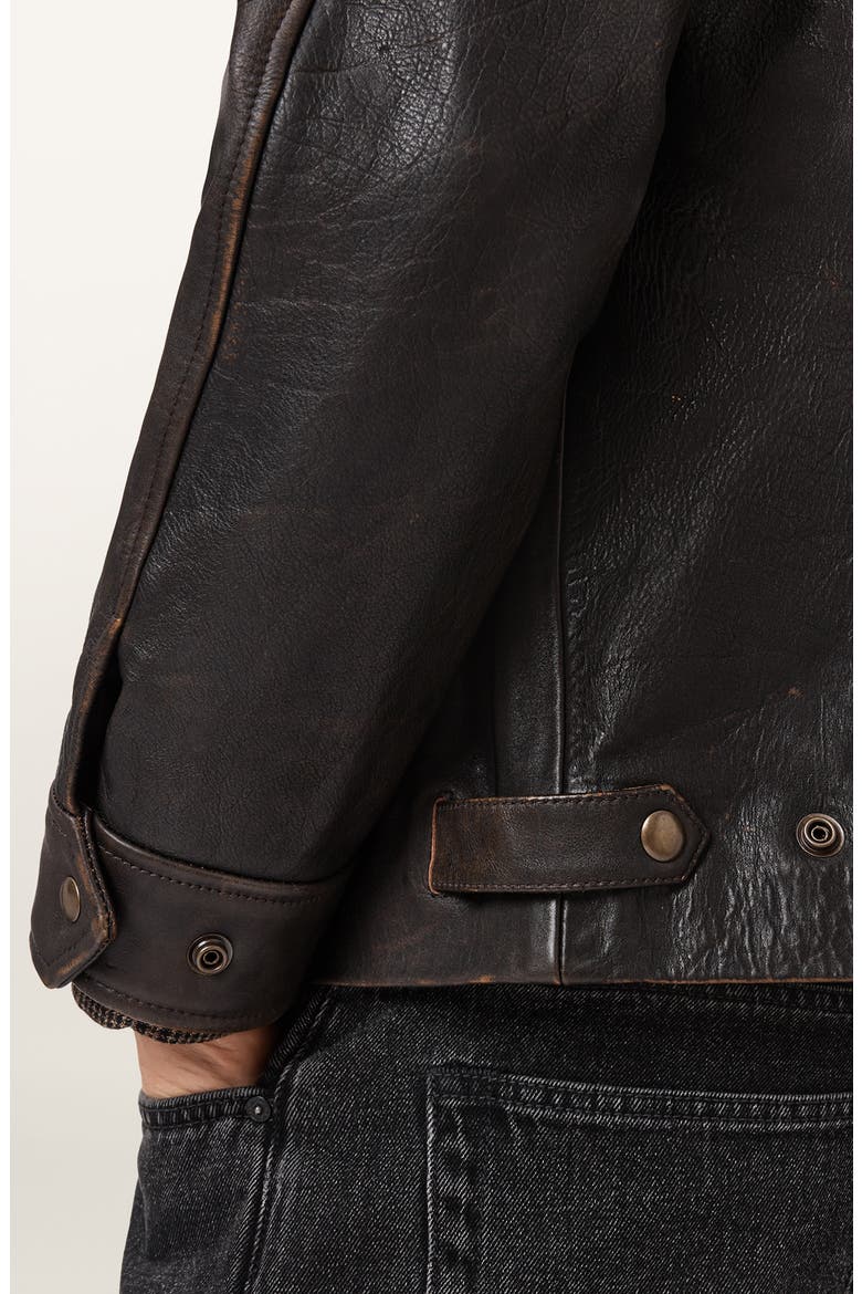 Garrison Leather Jacket, Alternate, color, BLACK