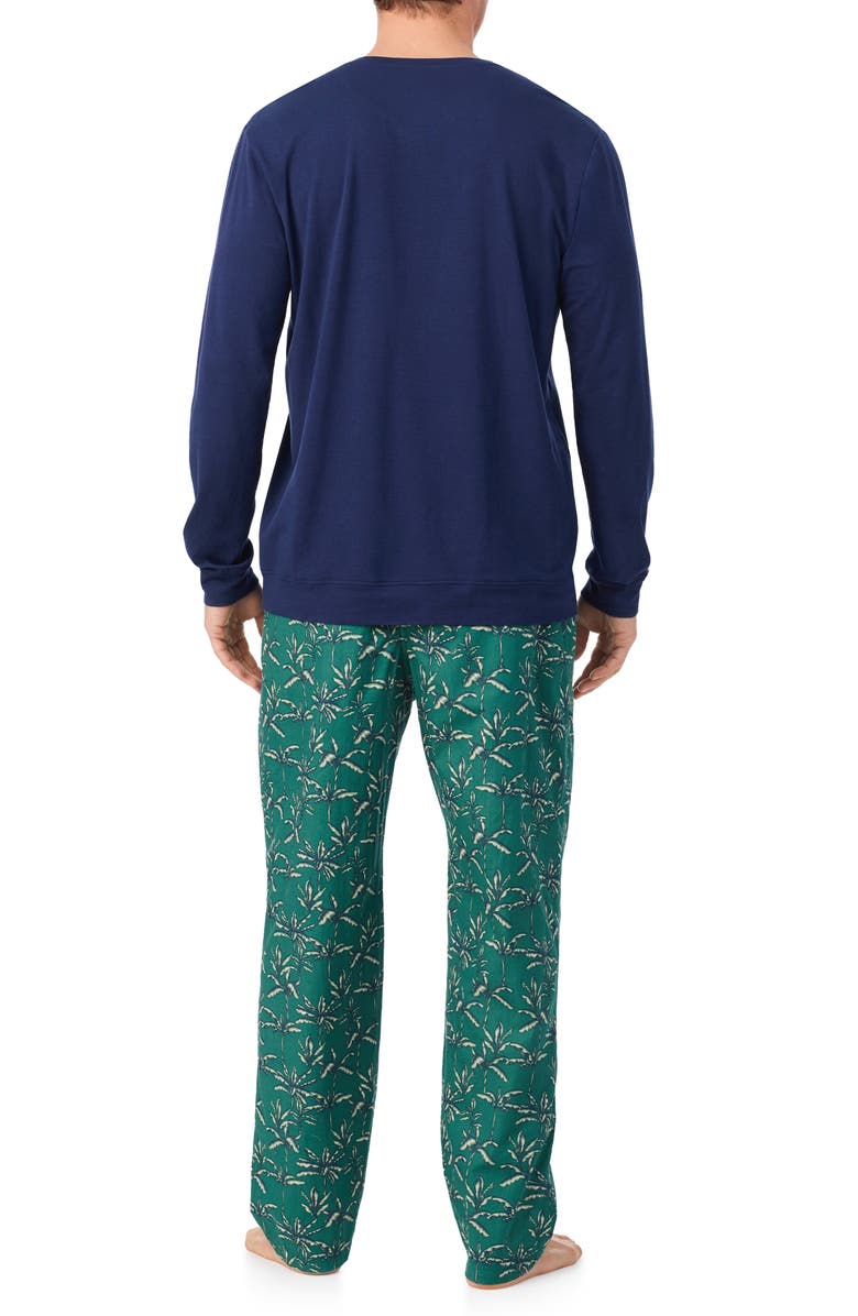 Tommy Bahama Long Sleeve Cotton & Modal Henley Pajama Top, Alternate, color, Green Print